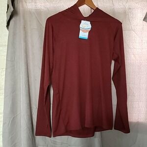 Magcomsen Hooded Shirt Mens Small Red Long Sleeve UPF 50+ Sun Protection